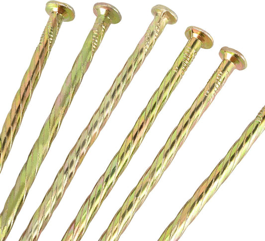 GOLDEN SPIRAL GALVANIZED NAILS. 6"