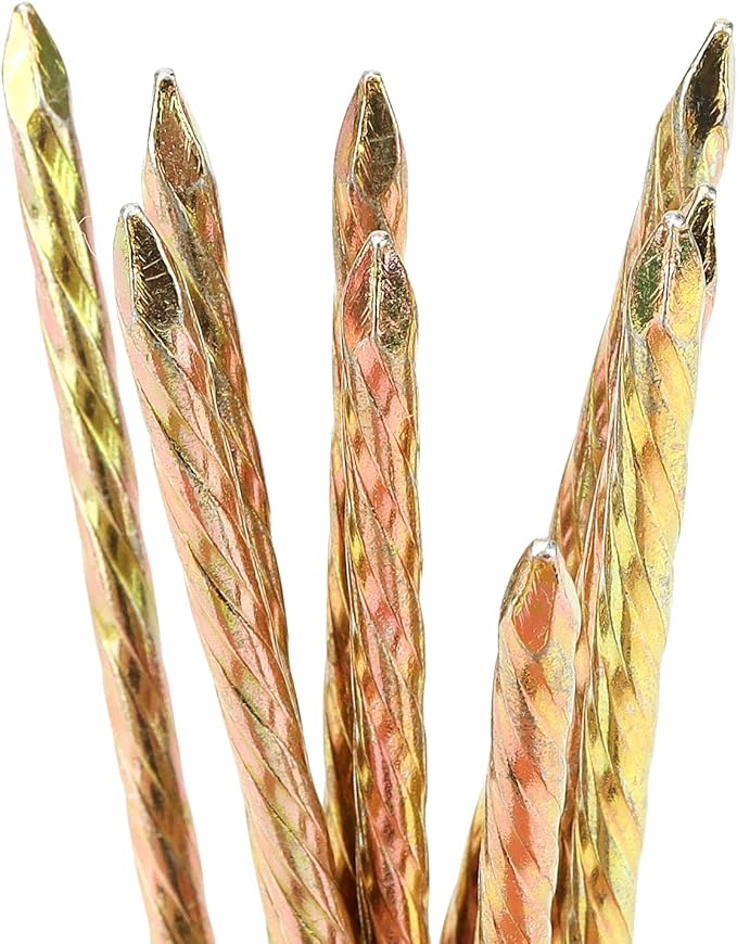 GOLDEN SPIRAL GALVANIZED NAILS. 6"