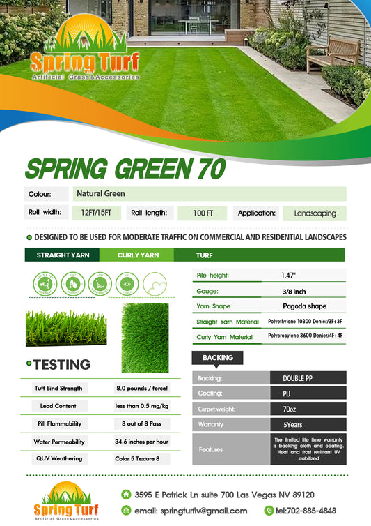 Spring Green Artificial Turf 70